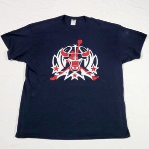 Vintage Bootleg Chicago Bulls Jordan Jumpman Logo Print Mens Tee size 2XL Gildan